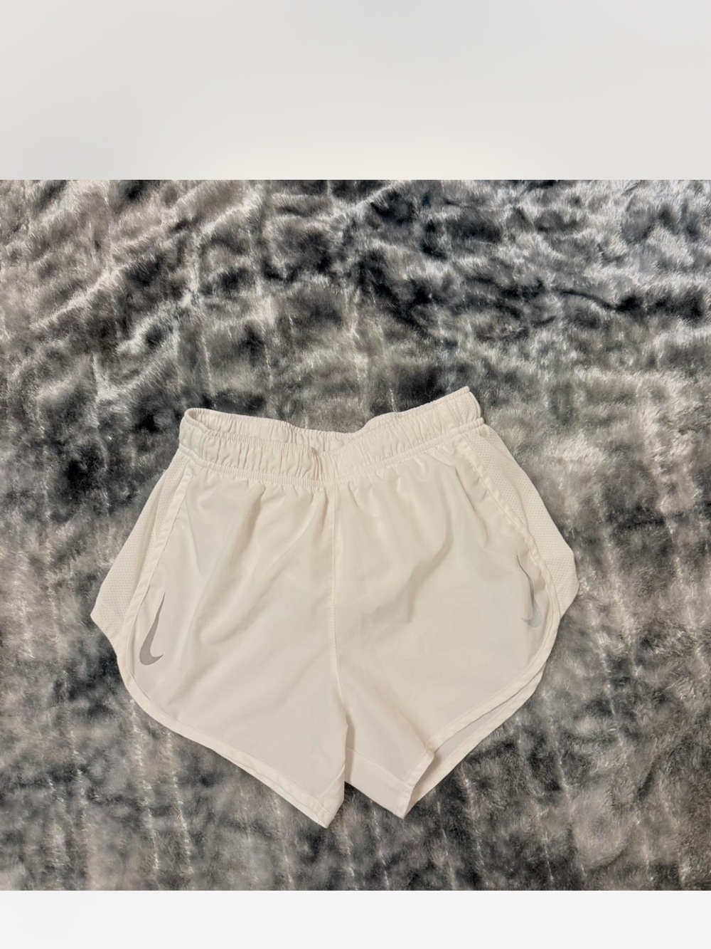 nike white dri fit athletic shorts